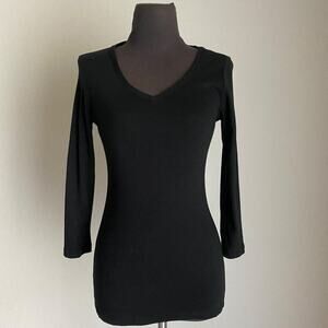 Casion sz S‎ 100% cotton Long sleeve V neck top shirt